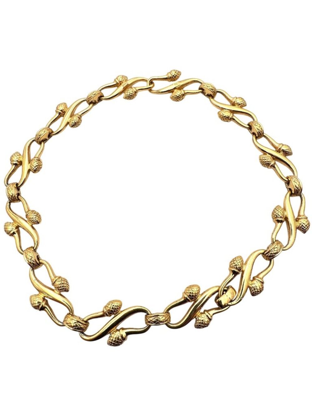 Vintage Fendi Necklace Gold Tone Luxury Designer 16 Inch Choker
